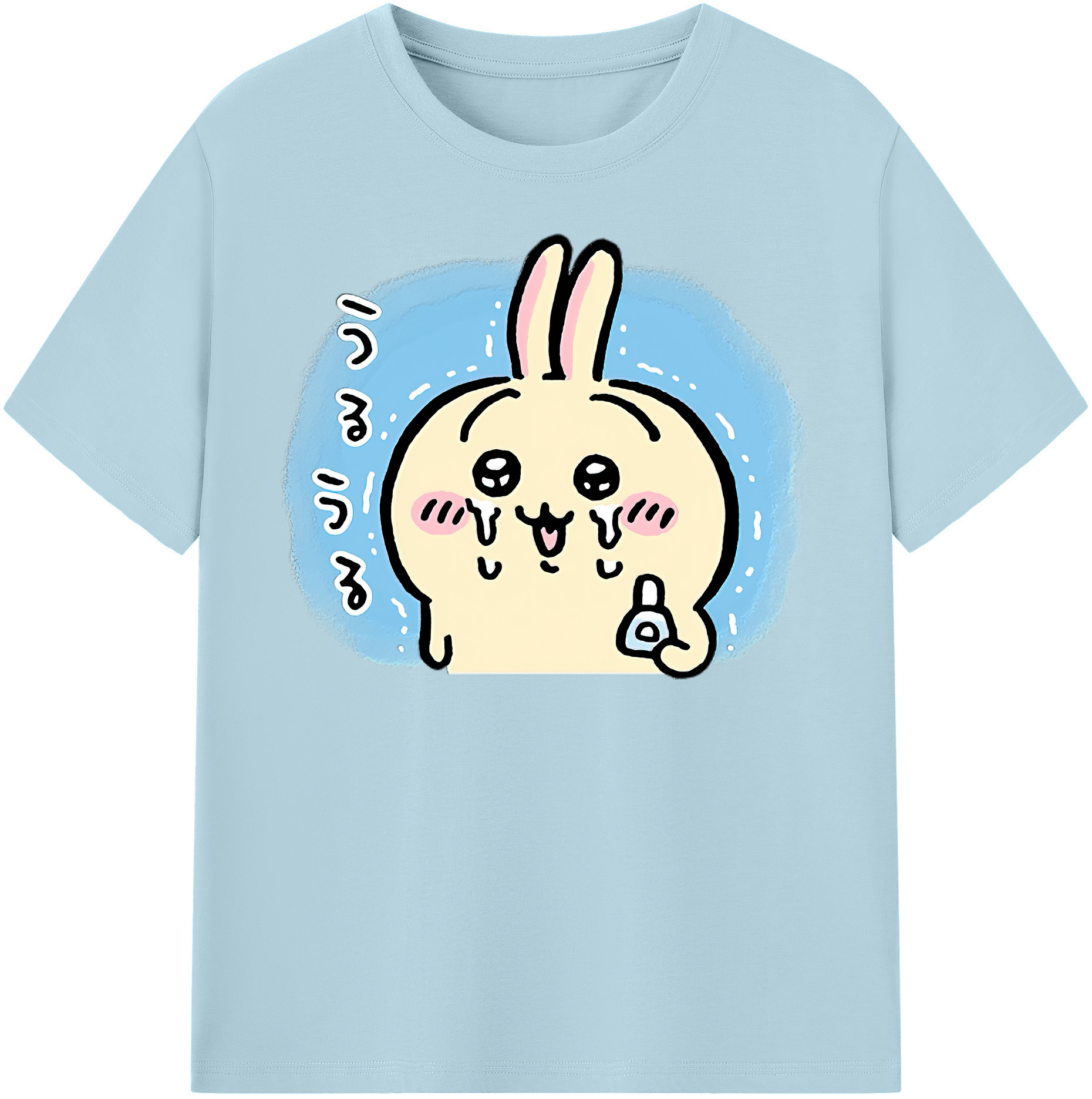 （画像用） ちいかわ うさぎ Chii-kawa usagi 綿100％半袖Tシャツ（フロントプリント）